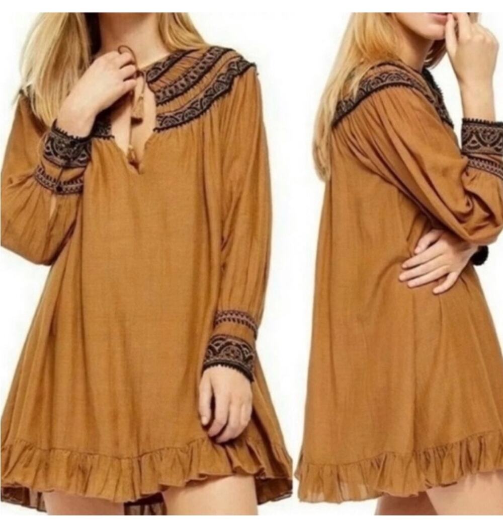 Free People Brown Bohemian Dress
